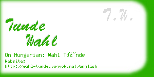 tunde wahl business card